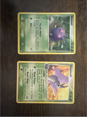 Complete Venonat Evolution Set | Venonat & Venomoth | Pokémon EX Deoxys Cards